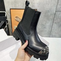 Кожаные ботинки Balenciaga с эластичными вставками