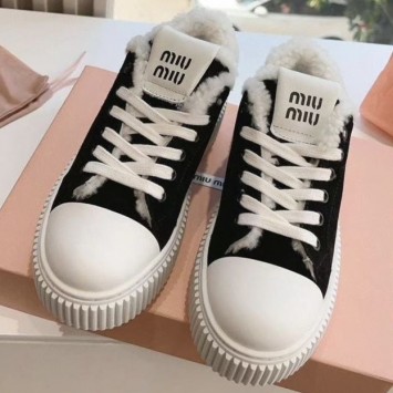 Зимние кроссовки Miu Miu из замши PREMIUM качества