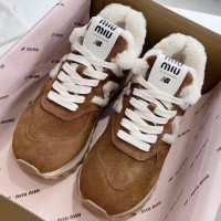 Зимние кроссовки New Balance 574 x Miu Miu PREMIUM качества