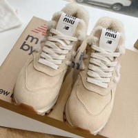 Зимние кроссовки New Balance 574 x Miu Miu PREMIUM качества