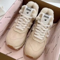 Зимние кроссовки New Balance 574 x Miu Miu PREMIUM качества