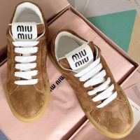 Кроссовки Miu Miu из выбеленной замши PREMIUM качества