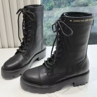 Кожаные ботинки Dior со шнуровкой 