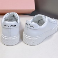 Кожаные сникеры Miu Miu с логотипом