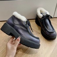 Зимние кожаные ботильоны Miu Miu Fume PREMIUM качества