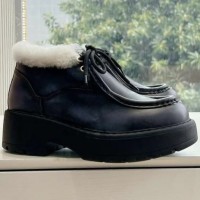 Зимние кожаные ботильоны Miu Miu Fume PREMIUM качества