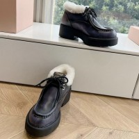 Зимние кожаные ботильоны Miu Miu Fume PREMIUM качества