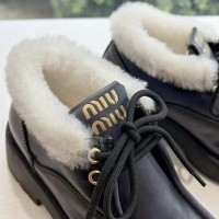 Зимние кожаные ботильоны Miu Miu Fume PREMIUM качества