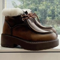 Зимние кожаные ботильоны Miu Miu Fume PREMIUM качества