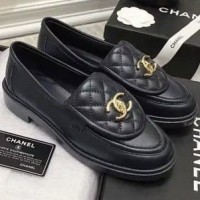 Кожаные лоферы Chanel с логотипом PREMIUM качества