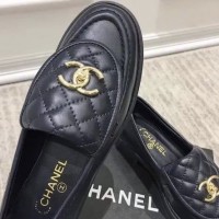 Кожаные лоферы Chanel с логотипом PREMIUM качества