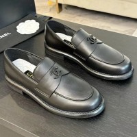 Кожаные лоферы Chanel с логотипом PREMIUM качества