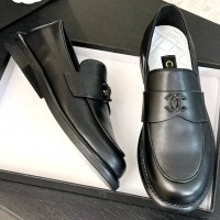 Кожаные лоферы Chanel с логотипом PREMIUM качества