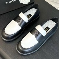 Кожаные лоферы Chanel с логотипом PREMIUM качества