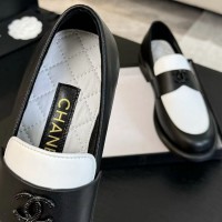 Кожаные лоферы Chanel с логотипом PREMIUM качества