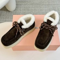 Зимние ботинки Miu Miu с меховой отделкой PREMIUM качества