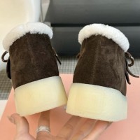 Зимние ботинки Miu Miu с меховой отделкой PREMIUM качества