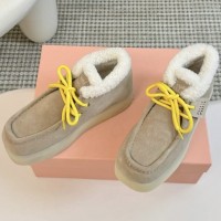 Зимние ботинки Miu Miu с меховой отделкой PREMIUM качества