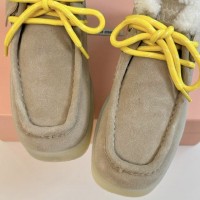 Зимние ботинки Miu Miu с меховой отделкой PREMIUM качества