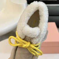 Зимние ботинки Miu Miu с меховой отделкой PREMIUM качества