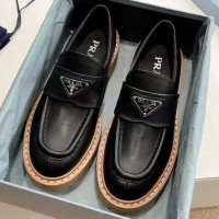 Кожаные лоферы Prada с логотипом PREMIUM качества