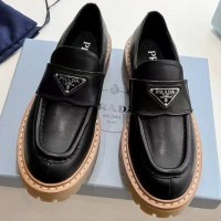 Кожаные лоферы Prada с логотипом PREMIUM качества