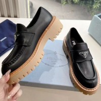 Кожаные лоферы Prada с логотипом PREMIUM качества