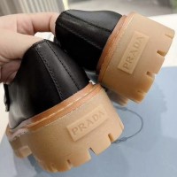 Кожаные лоферы Prada с логотипом PREMIUM качества