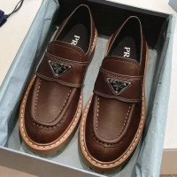 Кожаные лоферы Prada с логотипом PREMIUM качества