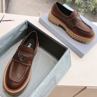 Кожаные лоферы Prada с логотипом PREMIUM качества