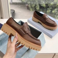 Кожаные лоферы Prada с логотипом PREMIUM качества