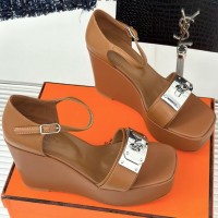 Босоножки Hermes на танкетке PREMIUM качества