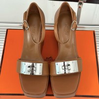 Босоножки Hermes на танкетке PREMIUM качества