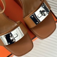 Босоножки Hermes на танкетке PREMIUM качества
