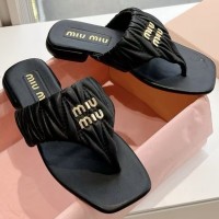 Кожаные шлепанцы Miu Miu Wander PREMIUM качества
