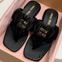 Кожаные шлепанцы Miu Miu Wander PREMIUM качества