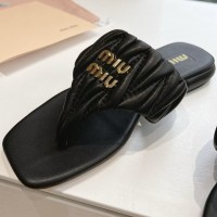 Кожаные шлепанцы Miu Miu Wander PREMIUM качества