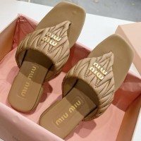 Кожаные шлепанцы Miu Miu Wander PREMIUM качества