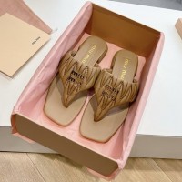 Кожаные шлепанцы Miu Miu Wander PREMIUM качества