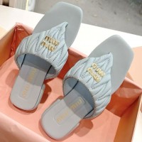 Кожаные шлепанцы Miu Miu Wander PREMIUM качества