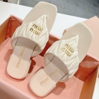Кожаные шлепанцы Miu Miu Wander PREMIUM качества