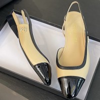 Балетки Chanel с открытым задником PREMIUM качества
