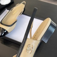 Балетки Chanel с открытым задником PREMIUM качества