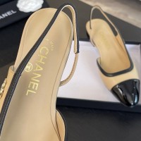 Балетки Chanel с открытым задником PREMIUM качества