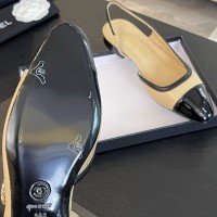 Балетки Chanel с открытым задником PREMIUM качества