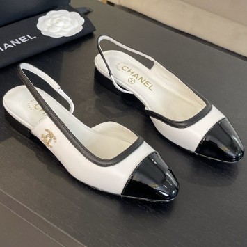 Балетки Chanel с открытым задником PREMIUM качества