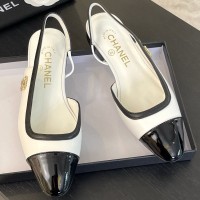 Балетки Chanel с открытым задником PREMIUM качества