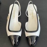 Балетки Chanel с открытым задником PREMIUM качества