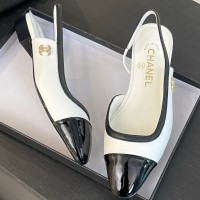 Балетки Chanel с открытым задником PREMIUM качества