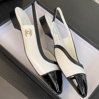 Балетки Chanel с открытым задником PREMIUM качества